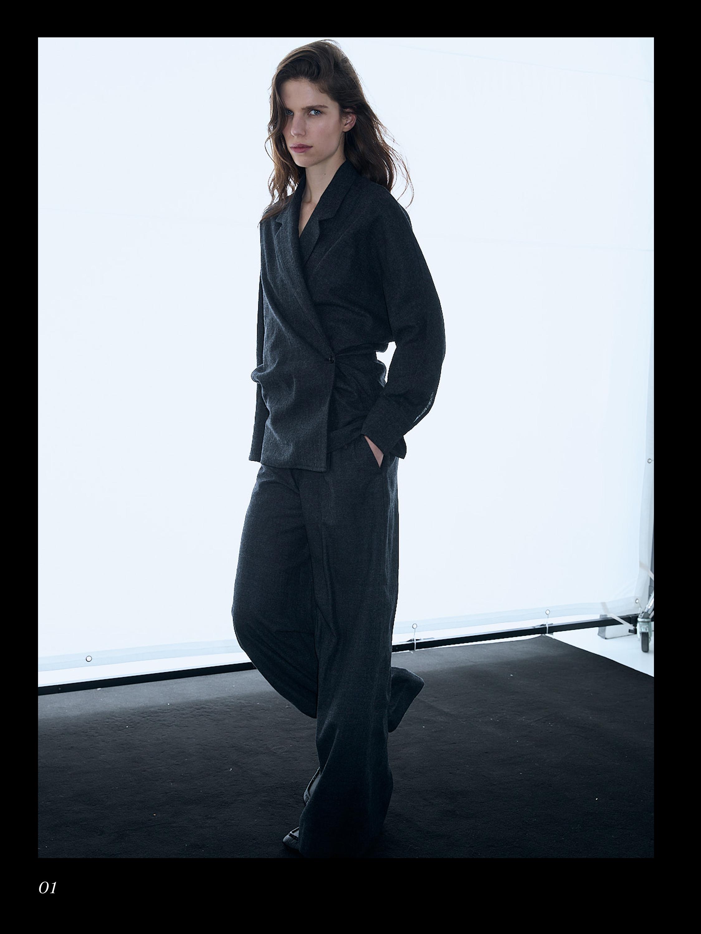 Textured 100% wool overshirt